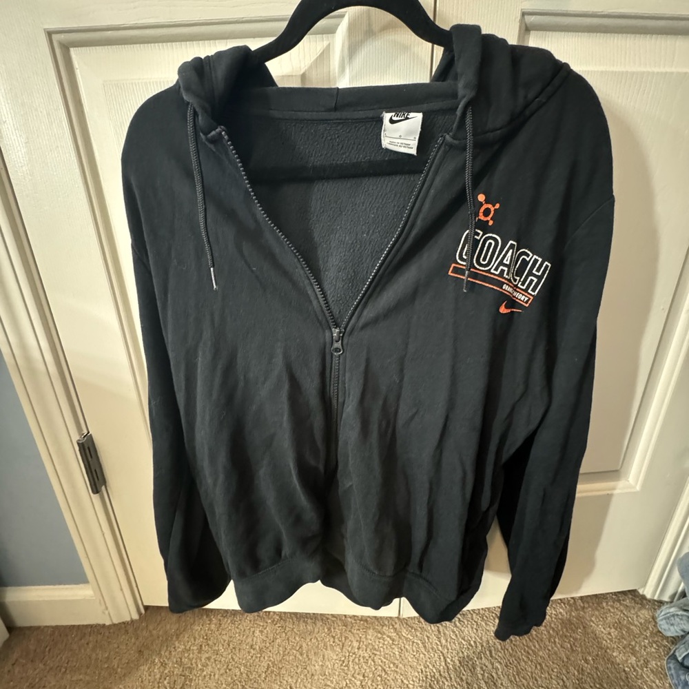Orangetheory Fitness Coach Jacket:   Nike Black Zip-Up Hoodie